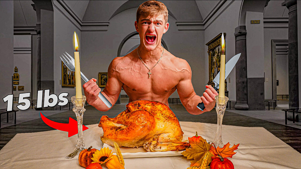 Teen BodyBuilder VS 15lb Turkey!