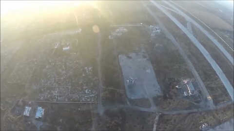 Ukrainian drone footage of frontline trenches in war