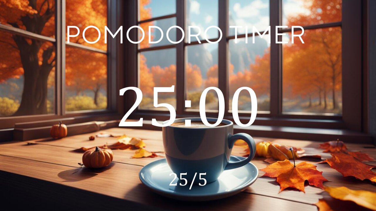 25/5 Pomodoro Technique🍁 Jazz music + Frequency for Relaxing, Studying and Working 🍁