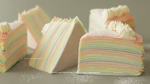 Pastel Rainbow Crepe Cake Recipe