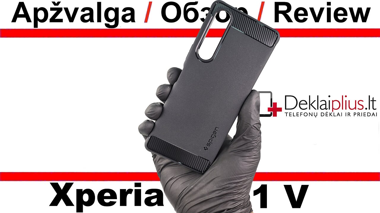 Spigen rugged armor guminis dėklas - juodas (Sony Xperia 1 V)