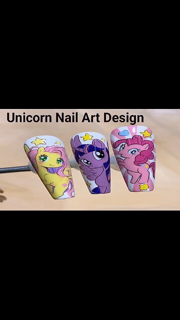 Unicorn Nail Art | Acrylic Nail Art design | Nail Art tutorial
