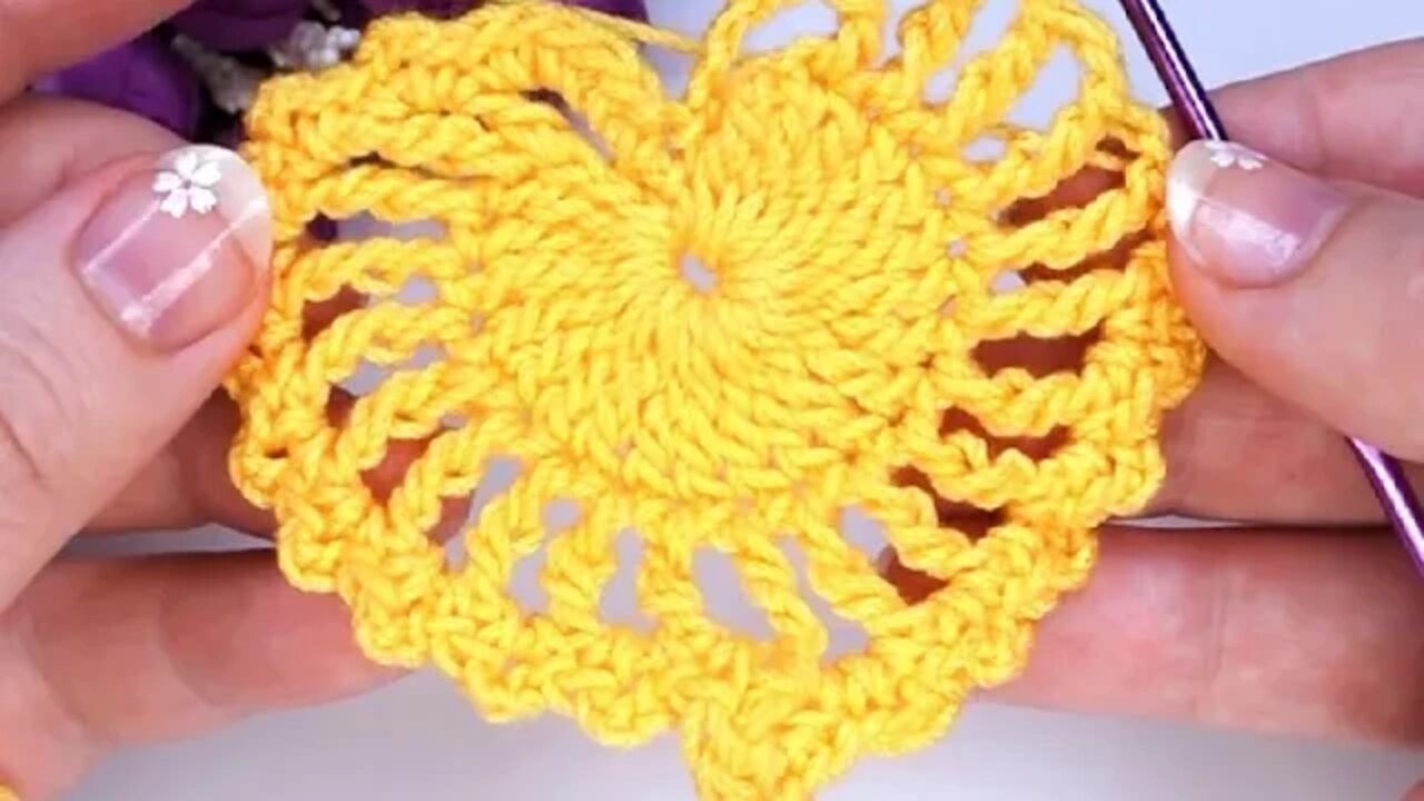 How to crochet heart motif short tutorial by marifu6a