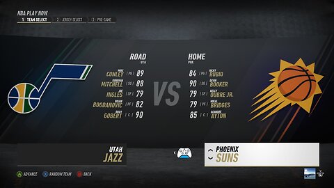 🏀NBA Live Season - Week 4 - Utah Jazz (Road) VS (Home) Phoenix Suns