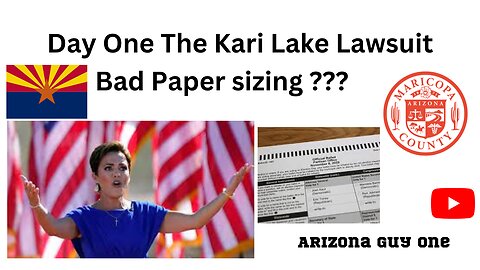 Bad Paper Kari Lake Lawsuit...First Day