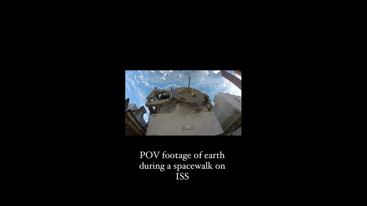 Footage of Earth during a spacewalk on the ISS