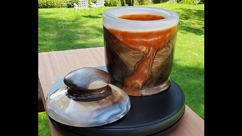 Woodturning Brad's Black Walnut and Resin Bowl with Lid