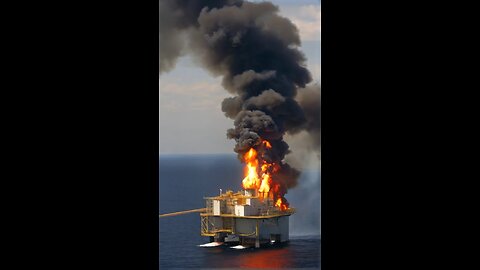 The consistent eruption of fire from the summits of oil drilling ships