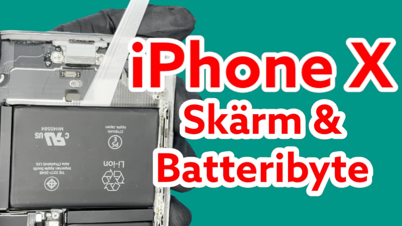 iPhone X Skärm & Batteribyte - Grundlig guide i 4K (Svenskt tal + textad)