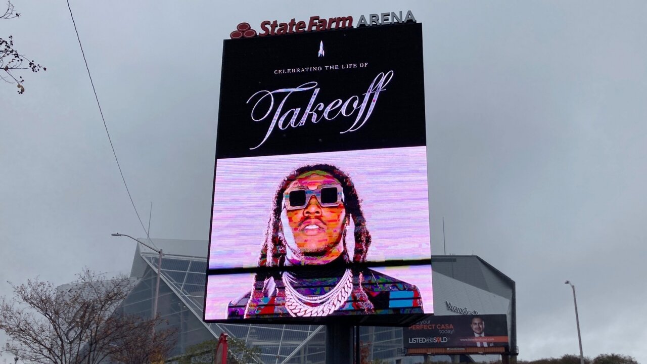 Crowds Gather In Atlanta, Georgia For Takeoff's Celebration Of Life