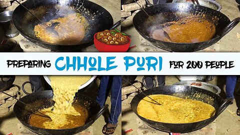 Food Preparation for 200 people | Chhole Puri | Indian Mega Kitchen