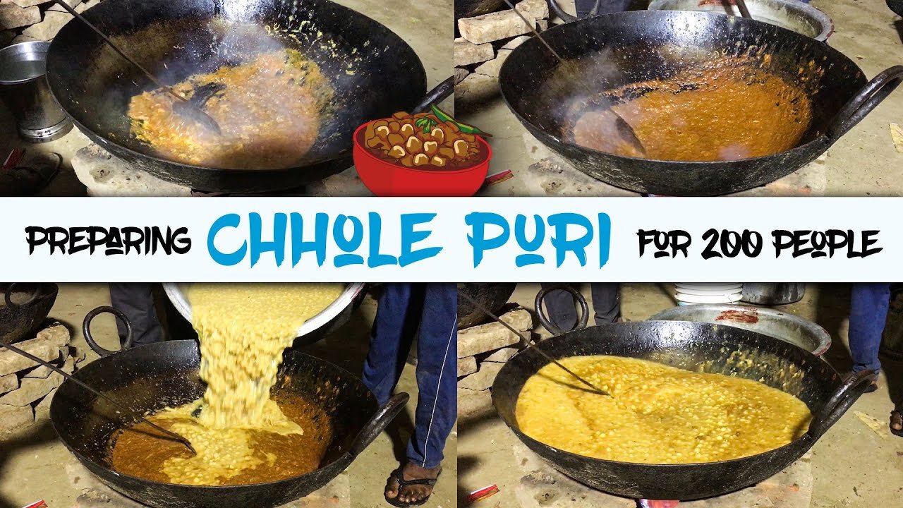 Food Preparation for 200 people | Chhole Puri | Indian Mega Kitchen