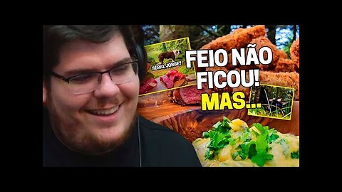 CASIMIRO REAGE: DOIDÃO DA FLORESTA FAZ SANDUÍCHE DE CARNE EMPANADA E ONION RINGS |Cortes do Casimito