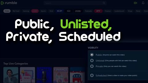 Video Visibility Options On Rumble
