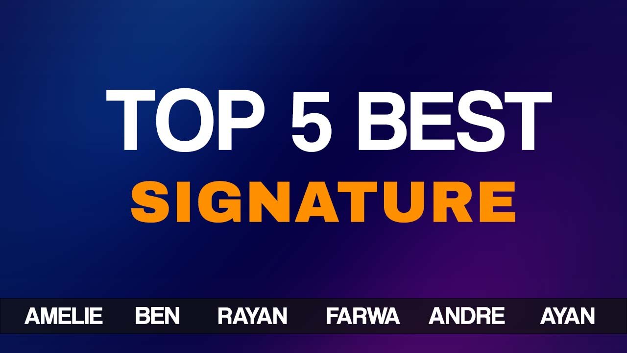 TOP BEST SIGNATURE AWESOME VIDEO LATEST