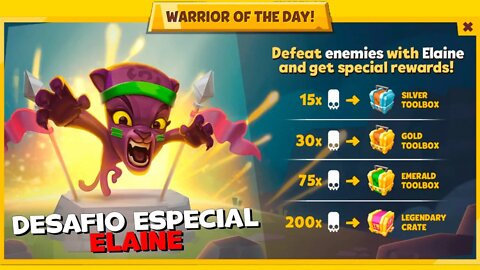 200 kills Elaine desafio ESPECIAL Baú Lndário grátis Zooba