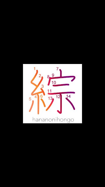 綜 rule/synthesise/warp controller (on a loom)- Learn how to write Japanese Kanji 綜 hananonihongo.com