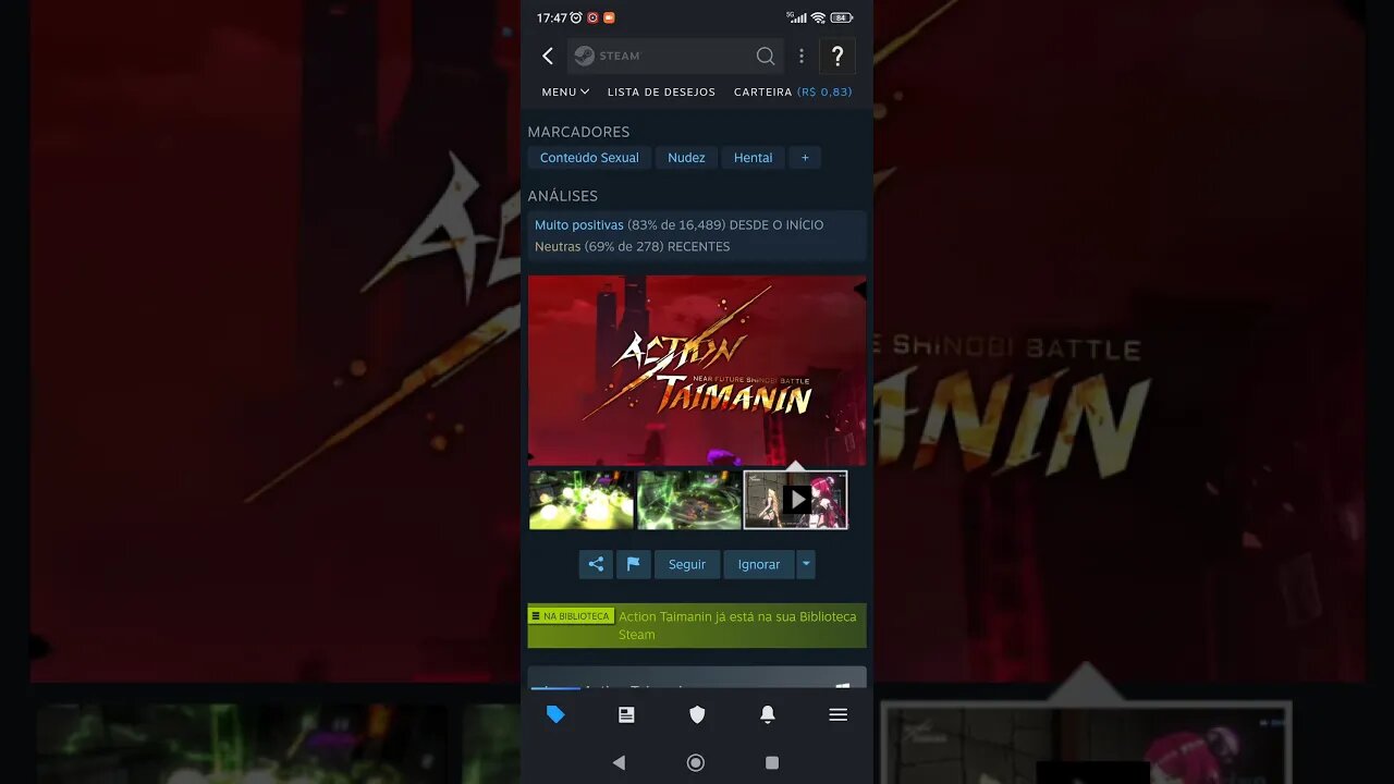 Action Taimanin, Grátis na Steam