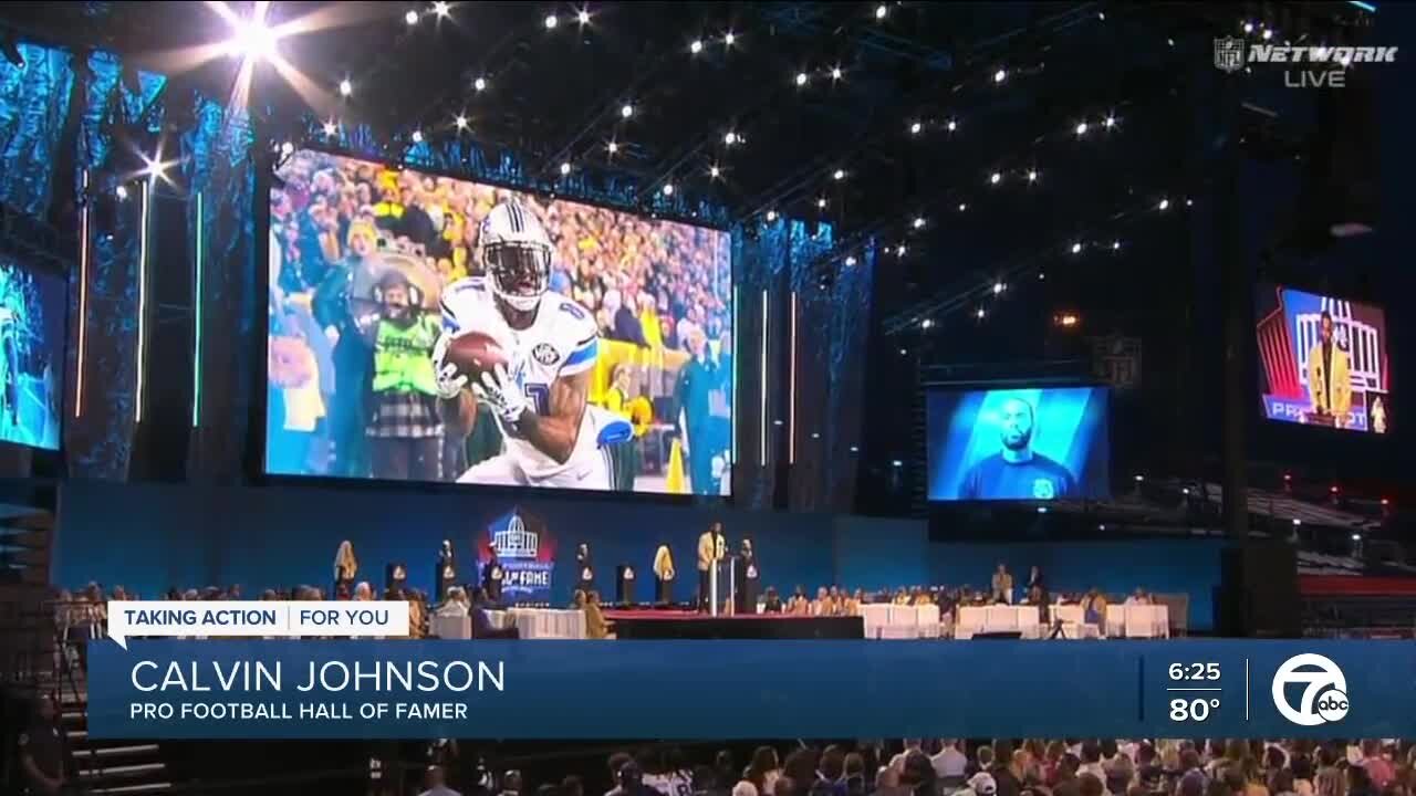 Calvin Johnson praises Lions fans at Hall of Fame speech