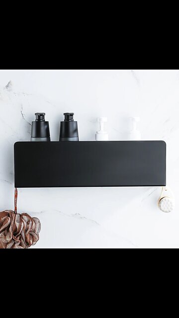SALE!! Black Bathroom Organizer Shelf With Hooks