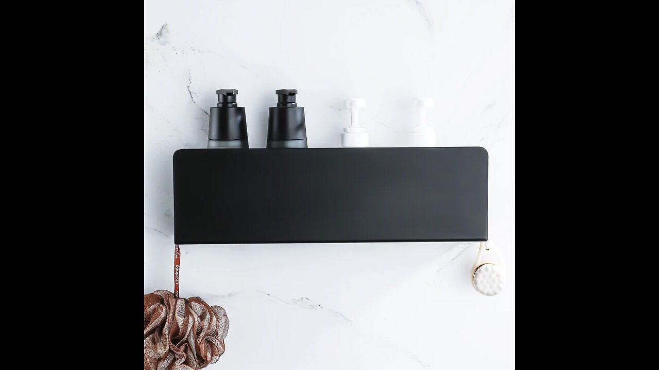 SALE!! Black Bathroom Organizer Shelf With Hooks