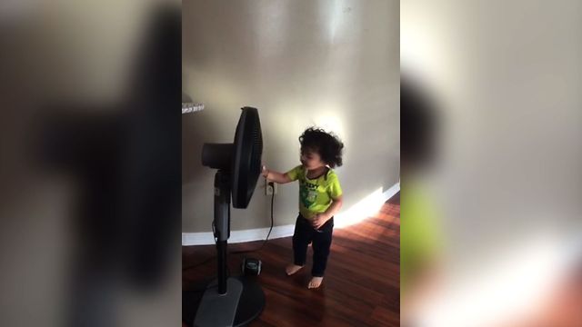 Fan Blows Toddler Away