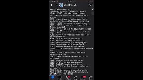 Patents for weather making chemtrails