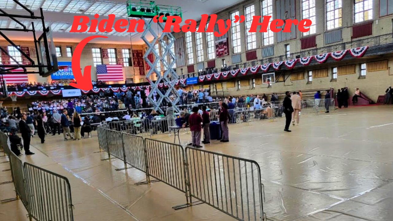 Joe Biden "Rally" at Mostly Empty Philadelphia High School Gym