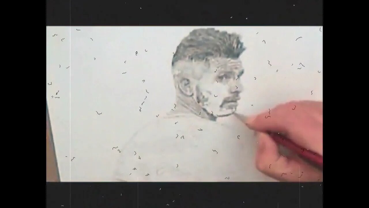 60 second figure study in pencil and watercolours by DJWalker featuring Manchester City legend Kun