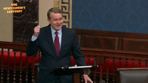Overjoyed Democrat Bennett praises Kamala Harris on the Senate floor.