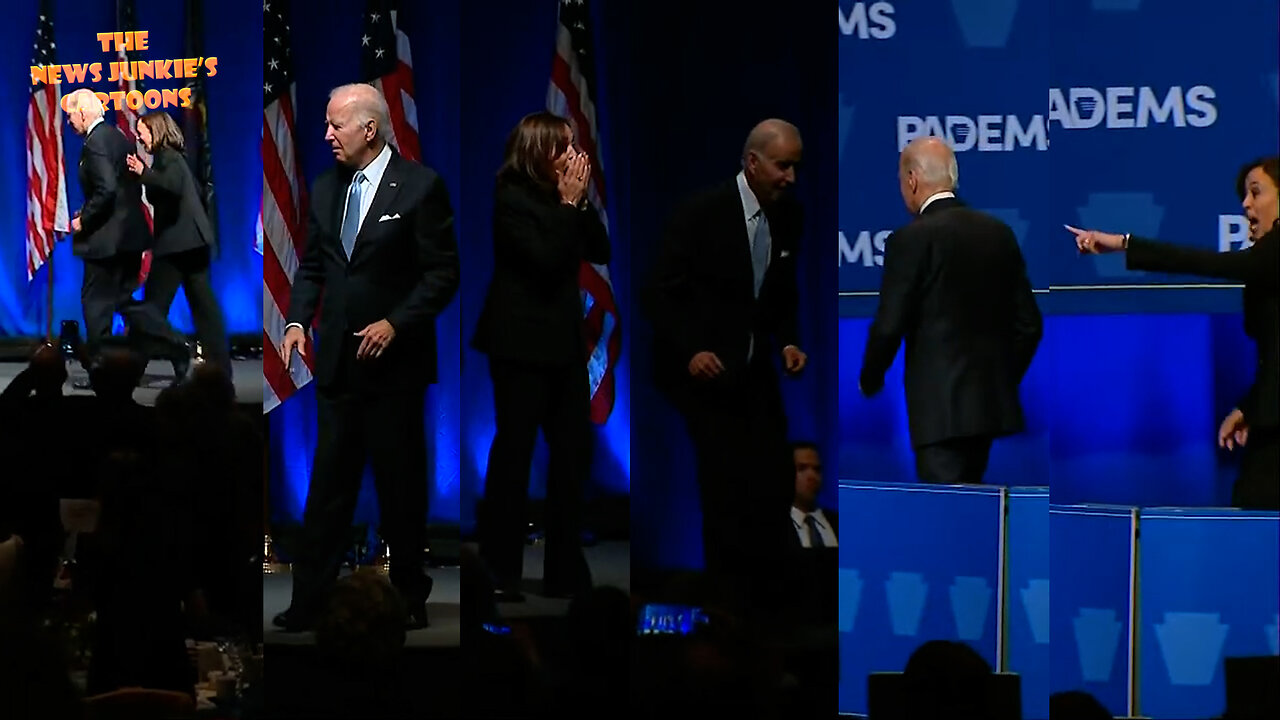 Biden acting like a toddler, Kamala - like his babysitter.