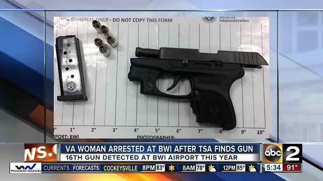 Woman arrested at BWI airport after TSA finds gun