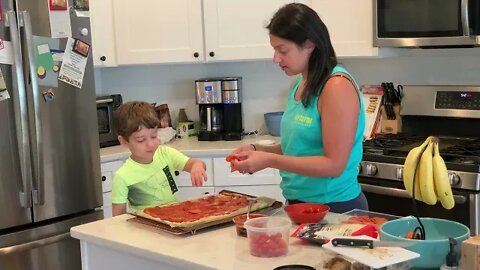 Grant cooking with mommy