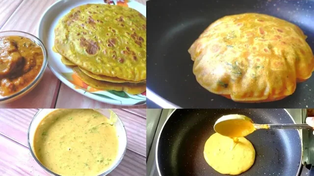 Wheat Flour Garlic Paratha Recipe With Liquid Dough In 5 Min l No Rolling No kneading Paratha l