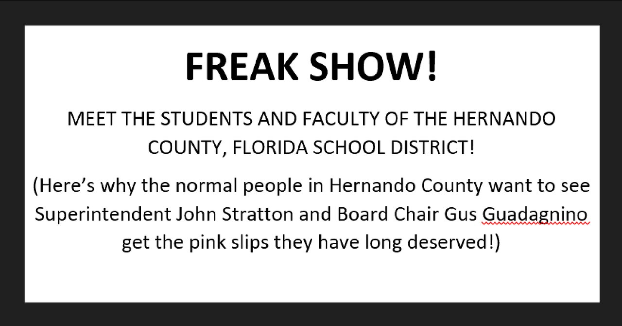 SCHOOL BOARD MEETING FREAK SHOW! The Great Hernando County Schools Transgender War--part 5)