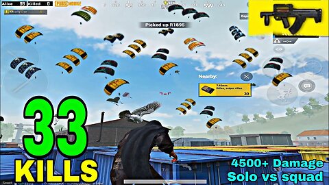 PUBG MOBILE 2.6 UPDATE 33 KILLS | solo vs squad gameplay pubg