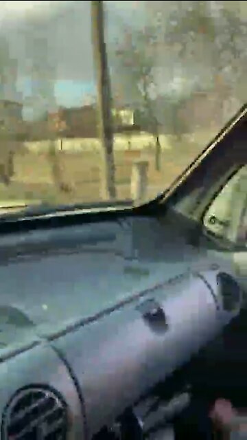 Ukrainians attack a Russian R-330BMV vehicle with #Molotov cocktails.