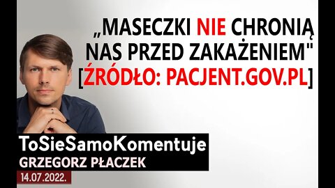 „Maseczki nie chronią nas przed zakażeniem" [źródło: pacjent.gov.pl]