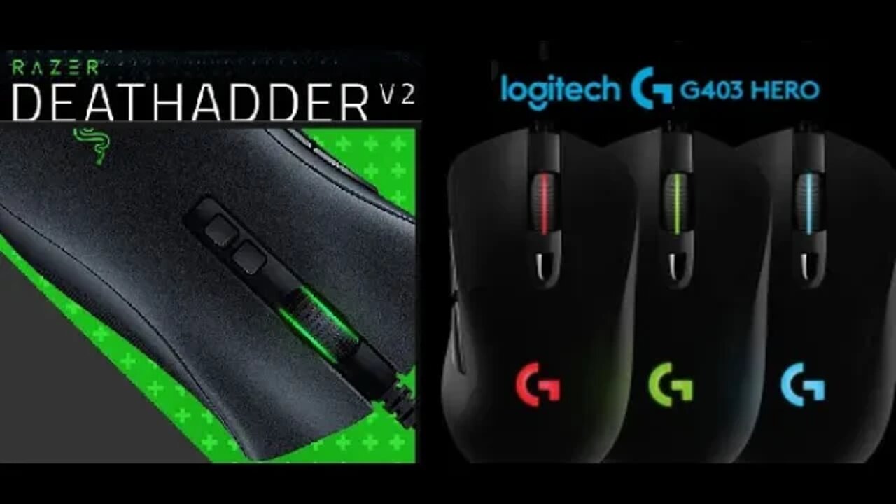 Unboxing e Review do Mouse 🟢 Razer Deathadder V2 vs Logitech G403 Hero 🔵