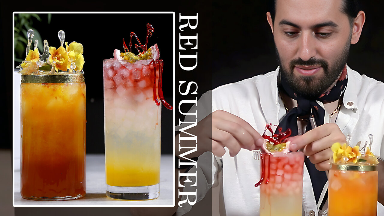 Red summer & tropical passion mocktail | A mocktail that only a professional bartender can make