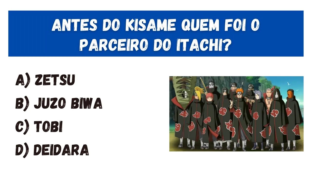 QUIZ DO ITACHI 🤔 VOCÊ SABE TUDO SOBRE ITACHI UCHIHA? 💥 QUIZ NARUTO