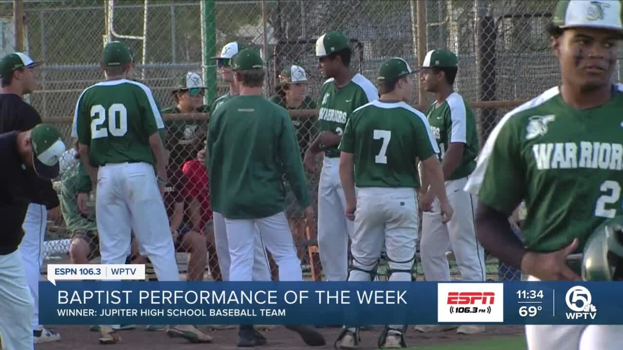 Jupiter wins Baptist Health Orthopedic Care Performance of the Week