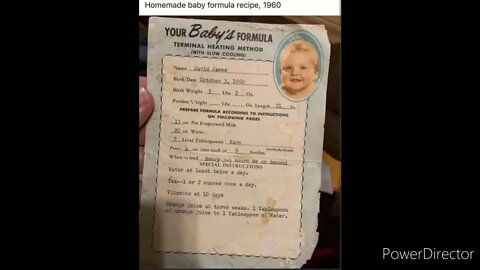 Homemade baby formula recipe from the 1960s - prepper skills