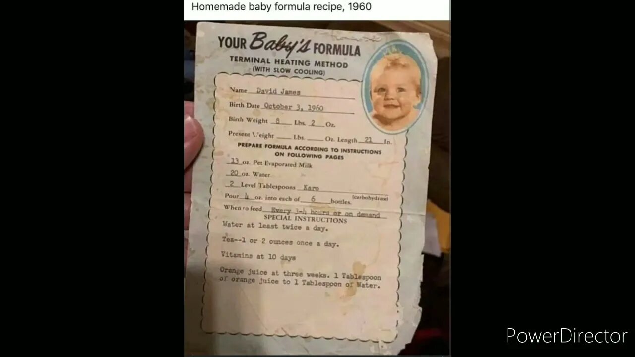 Homemade baby formula recipe from the 1960s - prepper skills