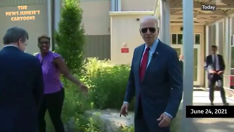 Confused Biden led away by handlers in North Carolina as reporters shout questions.