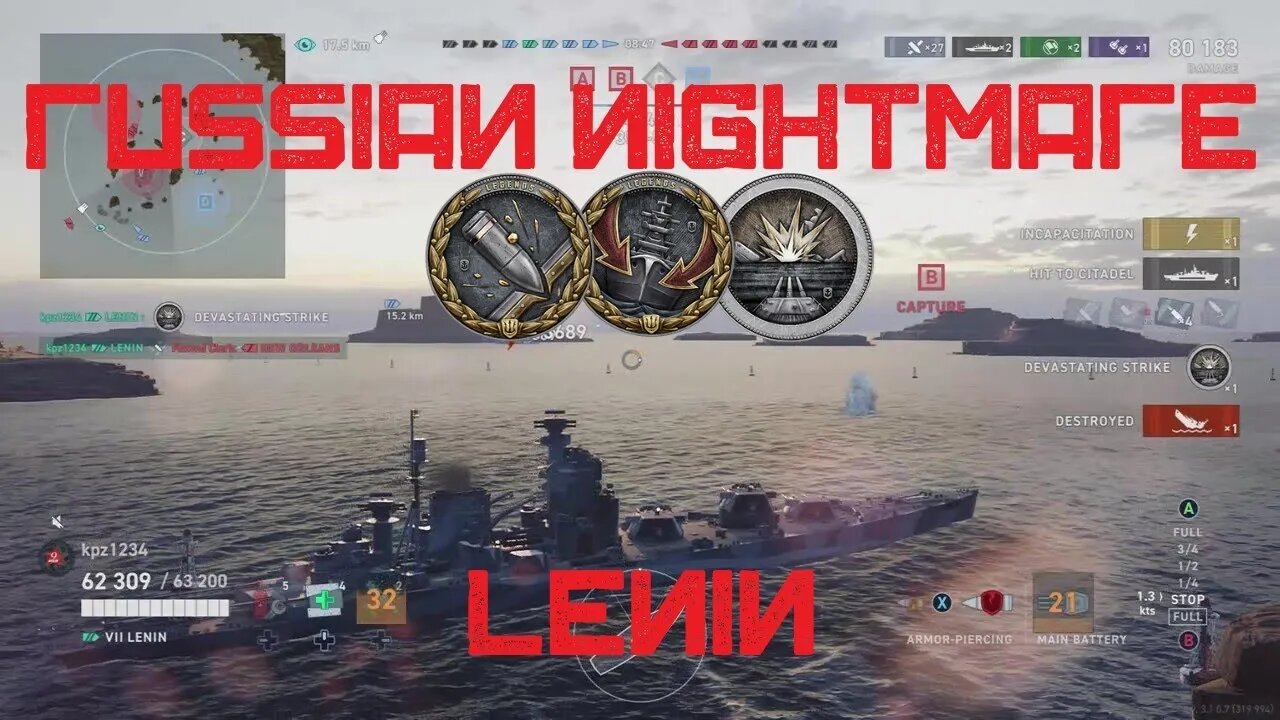 Russian Nightmare (Lenin Gameplay Review in World of Warships Legends)