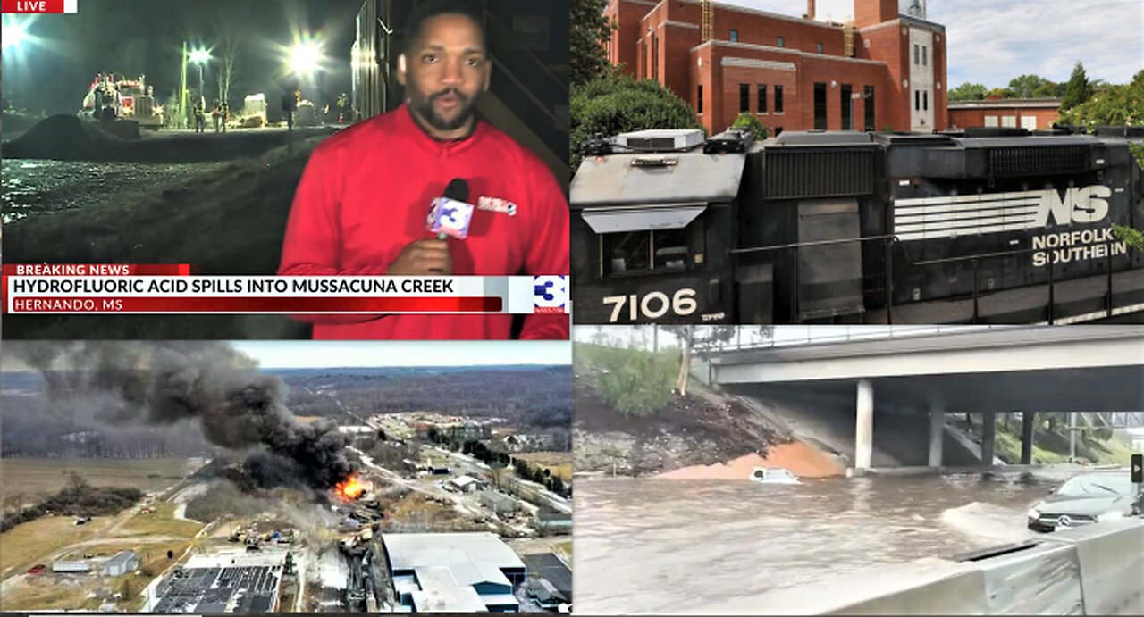 MISSISSIPPI FIRE & CHEMICAL SPILL*TRAIN DERAILMENT NC*CALIFORNIA BLIZZARD & FLOODING*QUAKES*TOXICITY