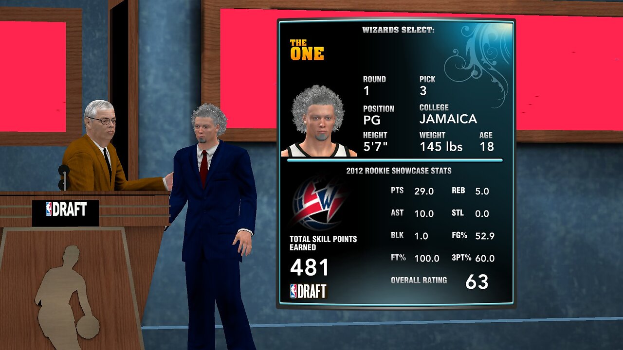 OLDMANPCGAMER - NBA2K13 CAREER MODE - #3 draft pick 5foot7 145lbs PG SMILES :)