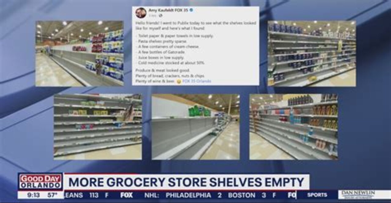 Grocery store shelves sit empty as supply chain crisis continues