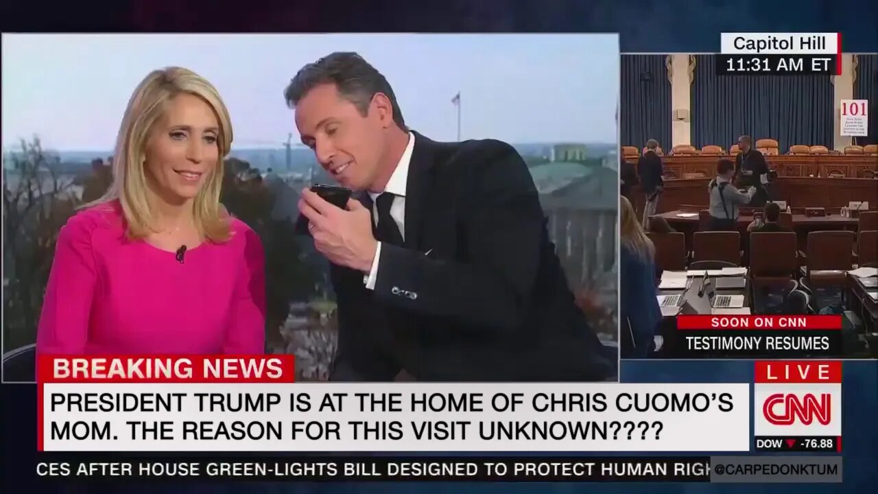 Why is President Trump at the Home of Chris Cuomo's Mom?